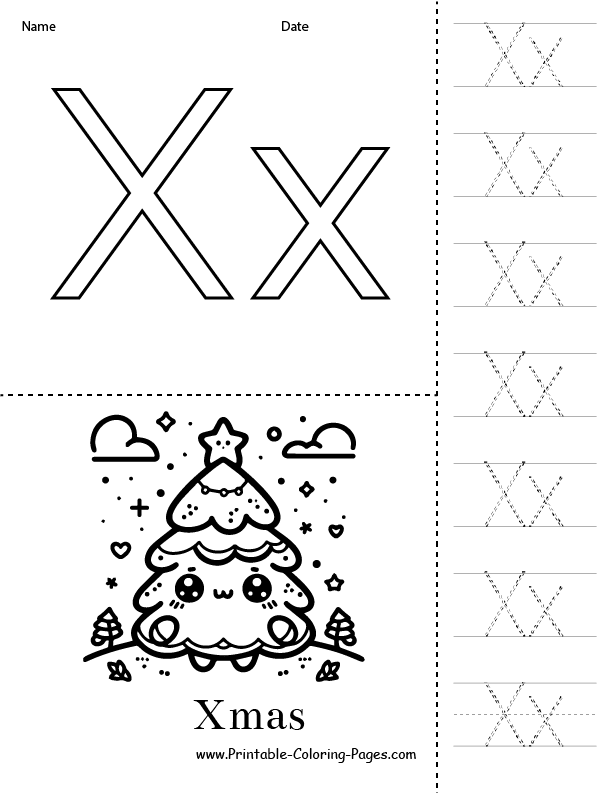 X coloring pages