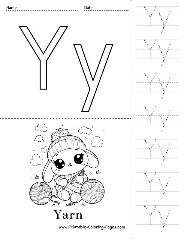 Y coloring pages