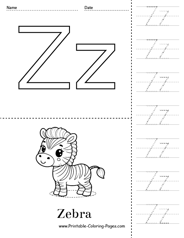 Z coloring pages