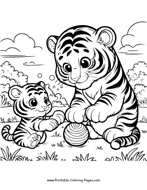 Tiger coloring pages 10