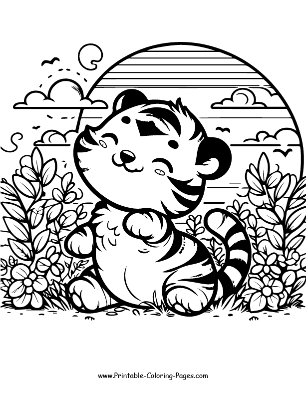 Tiger coloring pages 14