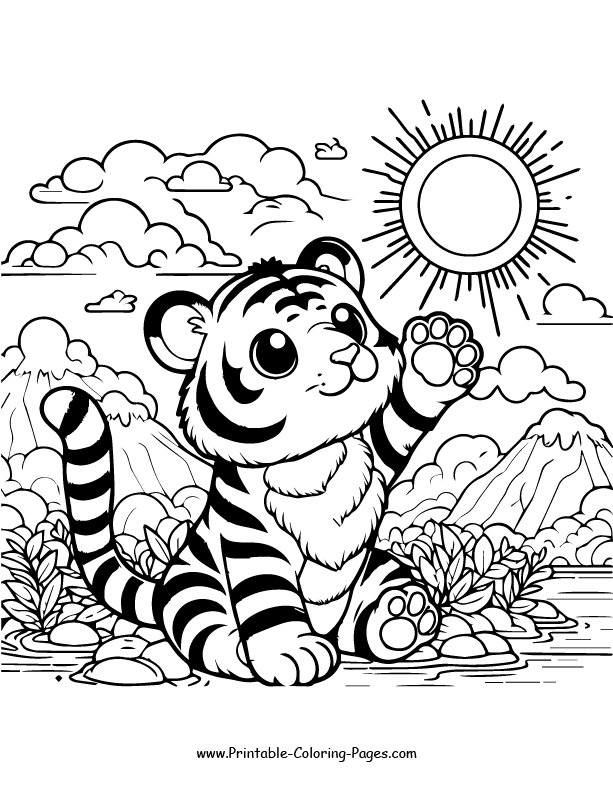 Tiger coloring pages 15