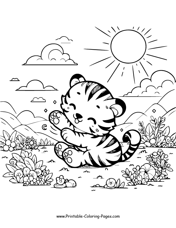 Tiger coloring pages 16