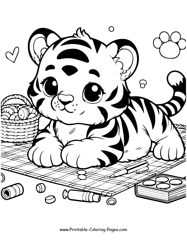 Tiger coloring pages 2