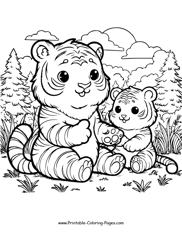 Tiger coloring pages 8