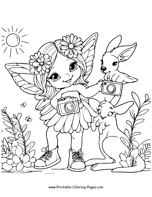 Fairy coloring page 3