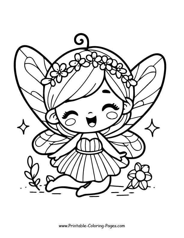 Fairy coloring page 4