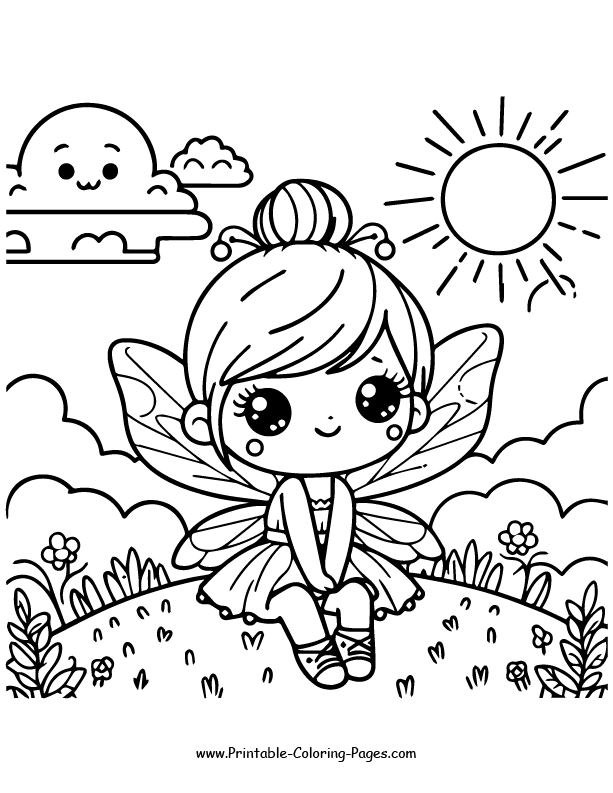 Fairy coloring page 7