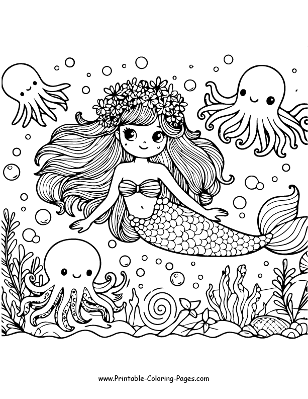 Mermaid Coloring Pages