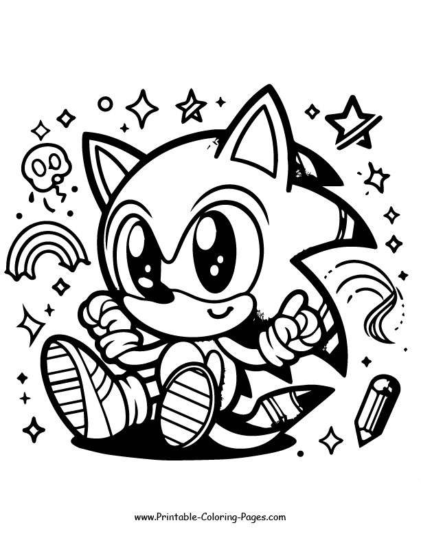 sonic coloring page