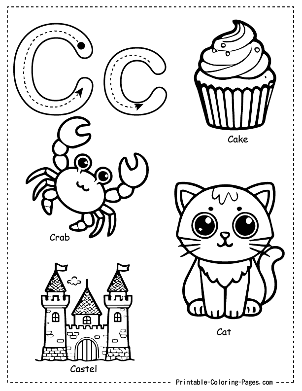 C Alphabet Coloring Pages 1