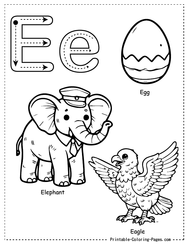 E Alphabet Coloring Pages 3