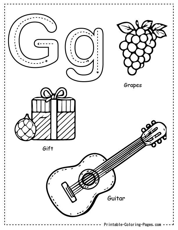 G Alphabet Coloring Pages 5