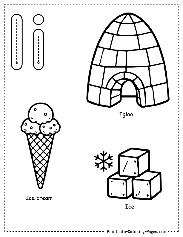 I Alphabet Coloring Pages 9