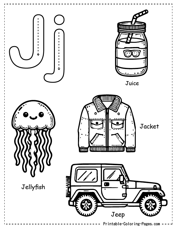 J Alphabet Coloring Pages 7