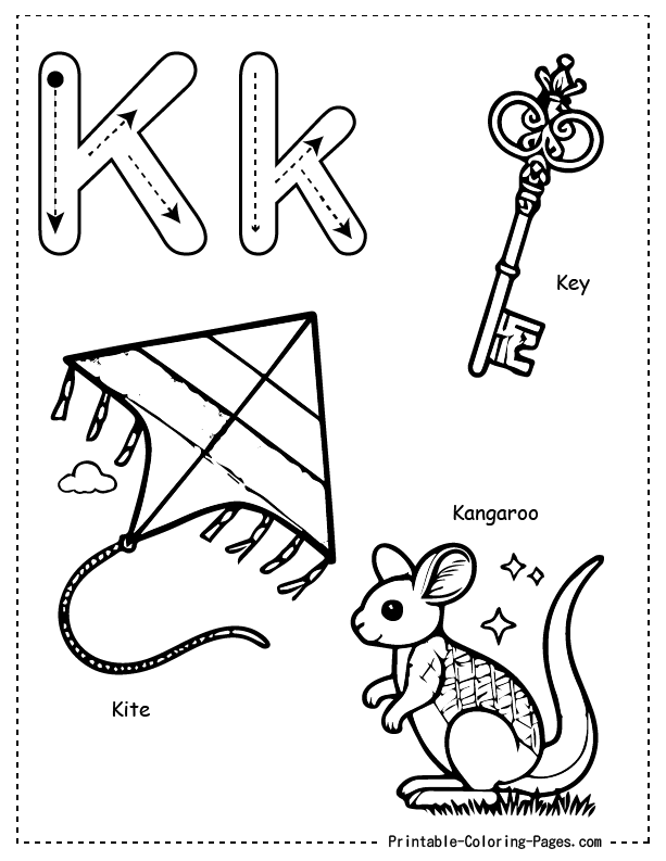 K Alphabet Coloring Pages 8