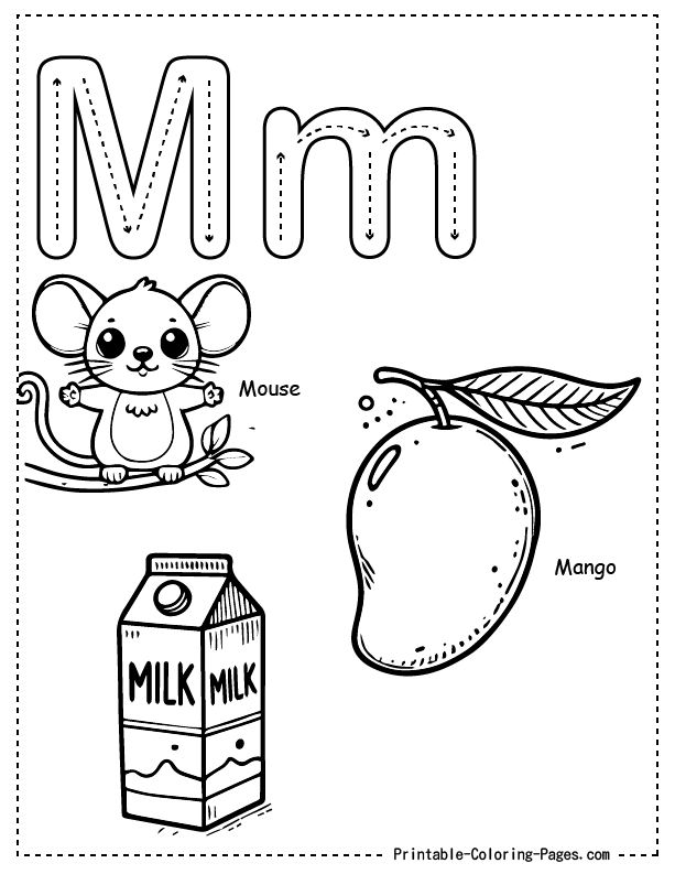 M Alphabet Coloring Pages 11