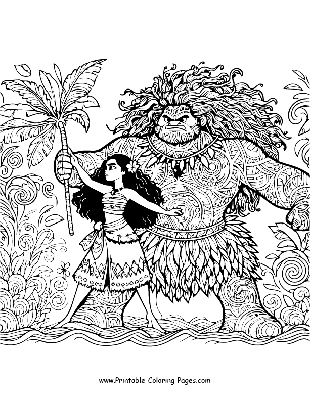 moana coloring page