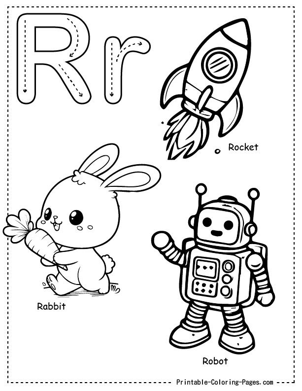 R Alphabet Coloring Pages 19