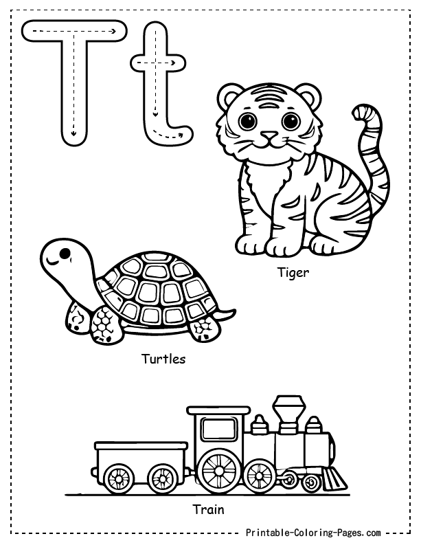 T Alphabet Coloring Pages 17