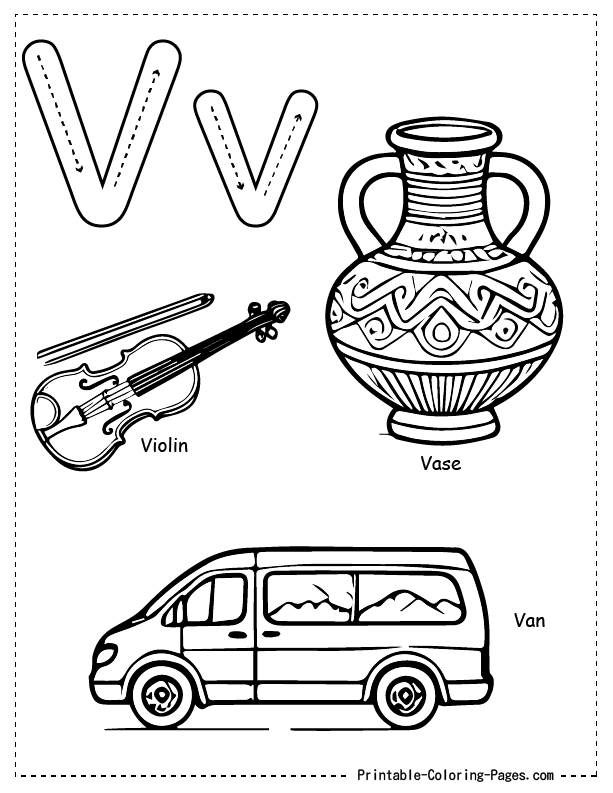 V Alphabet Coloring Pages 20