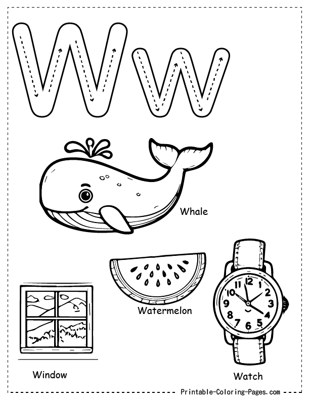 W Alphabet Coloring Pages 21