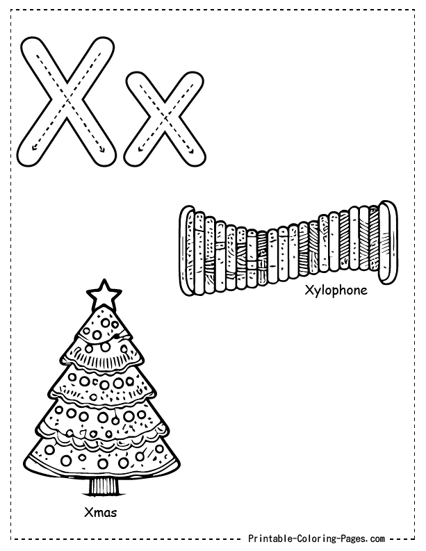 X Alphabet Coloring Pages 22