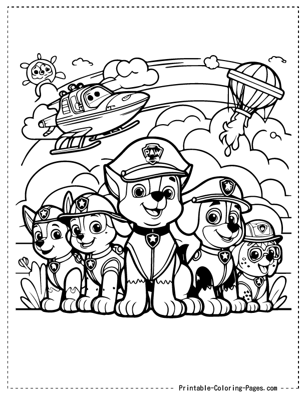 Free PAW Patrol Coloring Pages A4 PDF For Kids